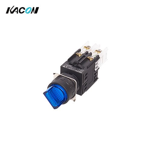 카콘 전구 조광형 원형 셀렉터 스위치 2단 25파이 청색 수동복귀 K25-44B AC220V