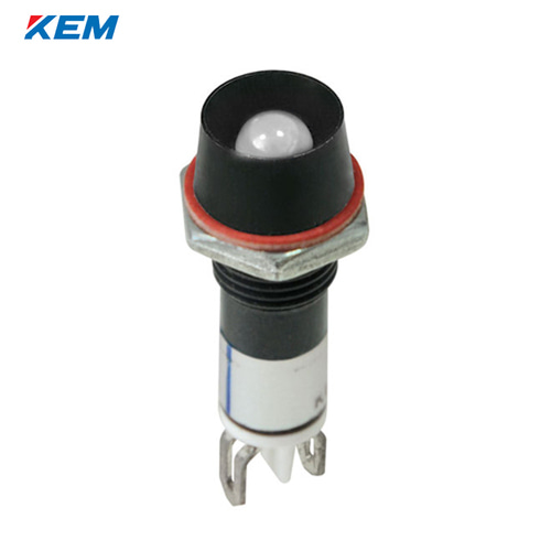 한국전재 KEM LED 인디케이터 8파이 일반휘도 DC24V 백색 적색점등 KLIS-08D24W
