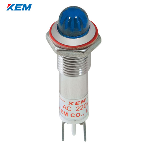 한국전재 KEM LED 인디케이터 8파이 고휘도 AC220V 청색 KLCRAU-08A220-B
