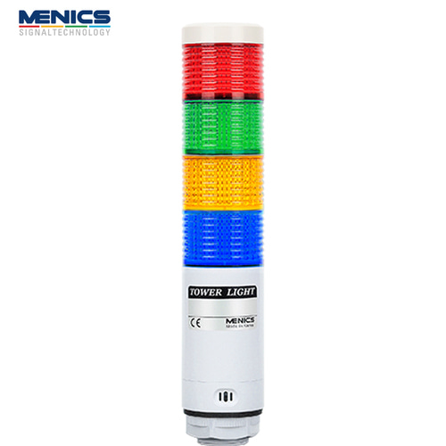 메닉스 Ø45mm LED 타워등 부저 4단 AC 90-240V PL4PB-4FF-RYGB