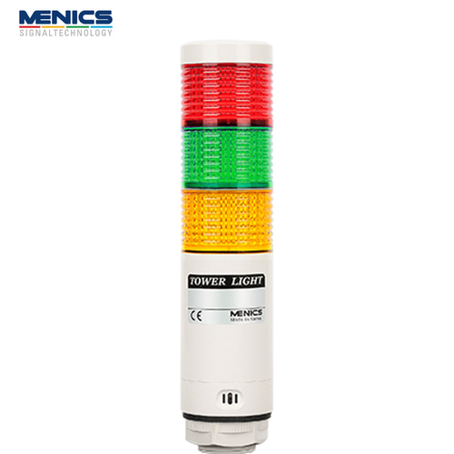 메닉스 Ø45mm LED 타워등 점등 점멸 부저 3단 AC 90-240V PL4MZ-3FF-RYG