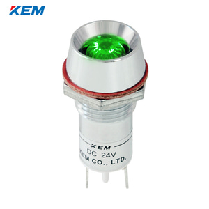 한국전재 KEM LED 인디케이터 12파이 고휘도 DC24V 녹색 KLU-12D24G