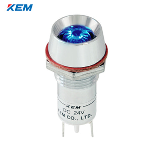 한국전재 KEM LED 인디케이터 12파이 고휘도 DC12V 청색 KLU-12D12B