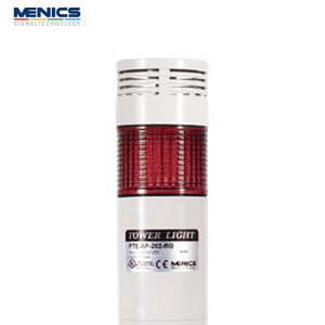 메닉스 56파이 LED 타워등 점등 점멸 부저 1단 AC DC 겸용 24V 적색 PTE-AGX-102-R